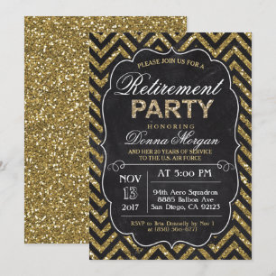 Glitzer Chalk Rente Party Einladung