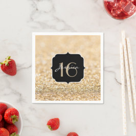Glitzer Champagner Glitzern Sweet 16 Serviette