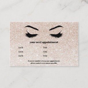Glitzer Champagner Rosa Browbar Eyelash Luxus Visitenkarte
