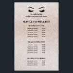 Glitzer Champagner Rosa EYELASH SALON SERVICE LIST Flyer<br><div class="desc">Eyelash Verlängerungen price list hat perfekt way to show your services and pricing. Einschliesslich Backofen customizable headings and body text fields, and space for your business contact information along the bottom. To adjust layout, enter your text and then use the Customize function to change positioning and machen sizes.are perfekt for...</div>