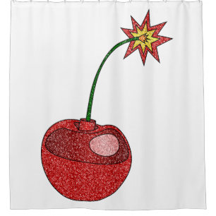Glitzer Cherry Bomb Duschvorhang