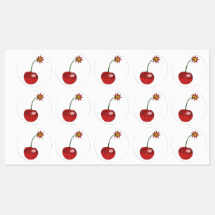Glitzer Cherry Bomb Etiketten