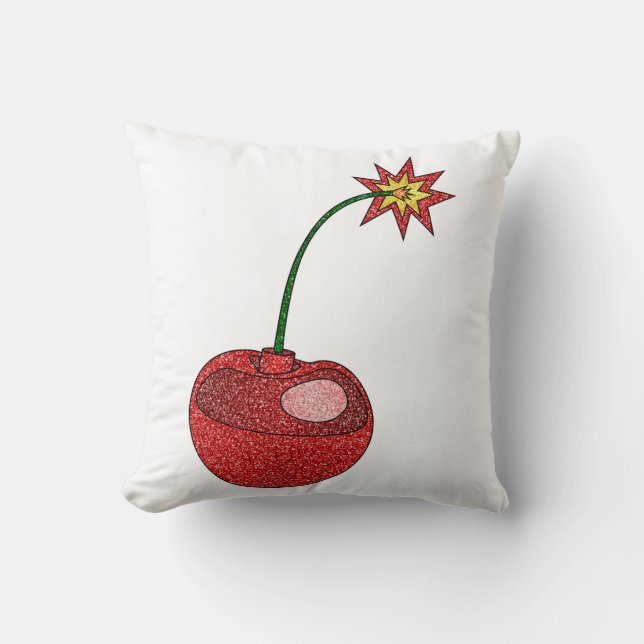Glitzer Cherry Bomb Kissen (Vorderseite)