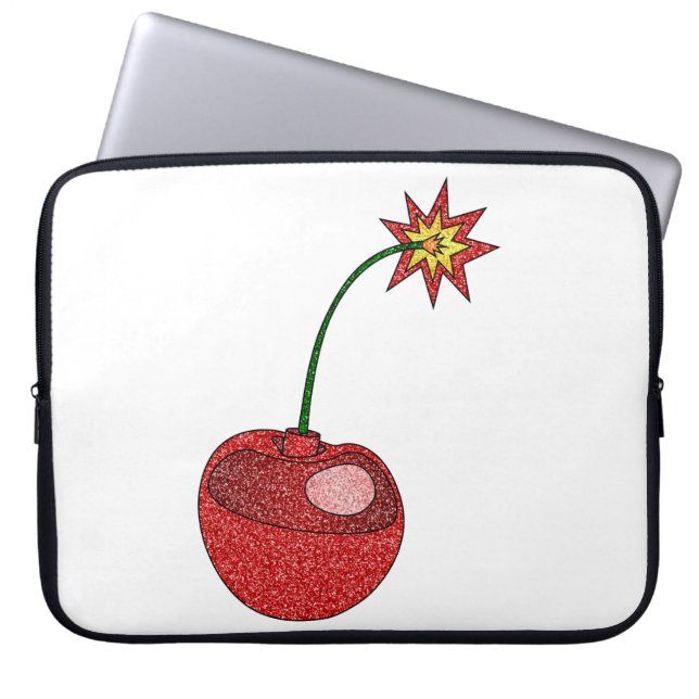 Glitzer Cherry Bomb Laptopschutzhülle (Vorderseite)