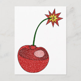 Glitzer Cherry Bomb Postkarte