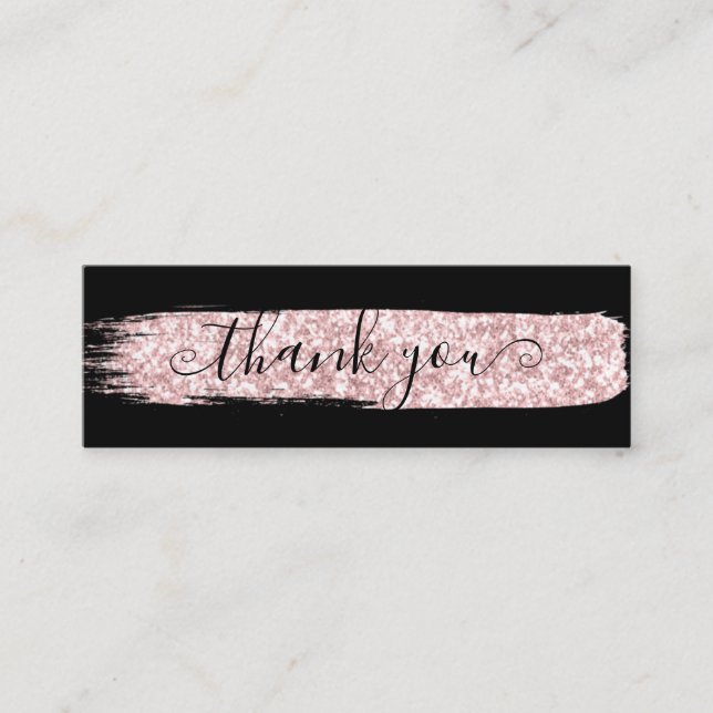 Glitzer Chic Brush Stroke Vielen Dank Mini Visitenkarte (Vorderseite)
