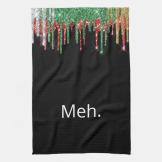 Glitzer Christmas Funny Geschirrtuch