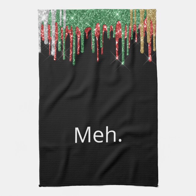 Glitzer Christmas Funny Geschirrtuch (Vertikal)