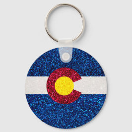 Glitzer Colorado Flag Schlüsselanhänger