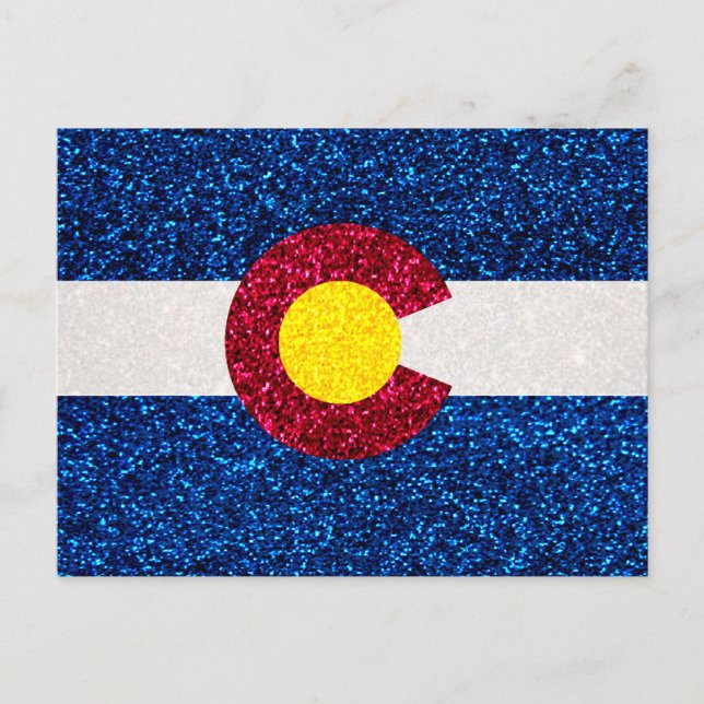 Glitzer Colorado-Flagge Postkarte (Vorderseite)