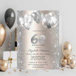 Glitzer Confetti Balloons Champagne 60. Geburtstag Einladung<br><div class="desc">Ein moderner,  schicker und glamouröser Glitzer Confetti und Ballons auf Champagner-Hintergrund.</div>