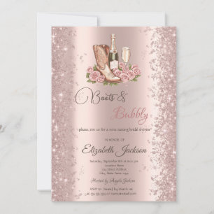 Glitzer Confetti Boots Blume Wein Brautparty Einladung