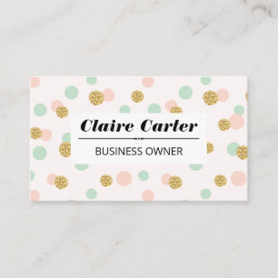 Glitzer Confetti   Chic Polka Dot Pattern Visitenkarte