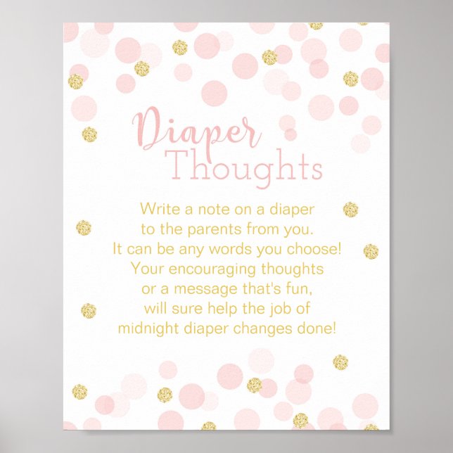 Glitzer Confetti "Diaper Gedanken" Poster (Vorne)
