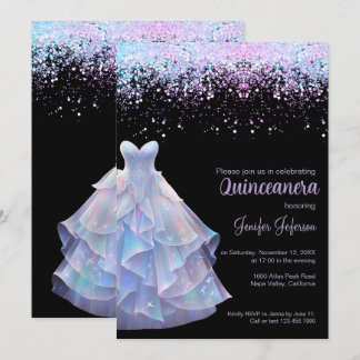 Glitzer Confetti Quinceanera Einladung