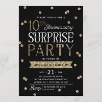 Glitzer Confetti Überraschung Party zum 10. Jahres