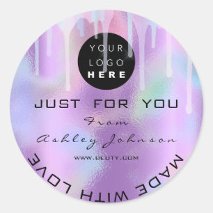 Glitzer Dankeschön Logo-Holograph Einmalige Tropfe Runder Aufkleber