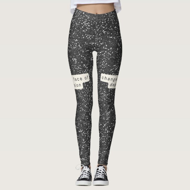 Glitzer_ Das Gesicht der Depression verändern Leggings (Vorderseite)
