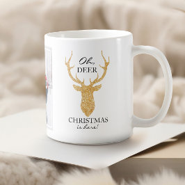 Glitzer Deer Oh Dee Weihnachten ist hier Kaffeetasse