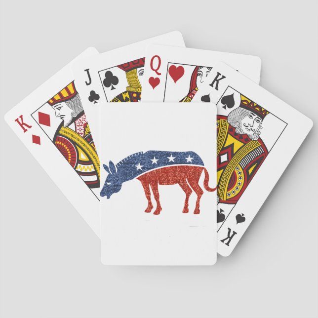 Glitzer-Demokrat-Esel Spielkarten (Rückseite)