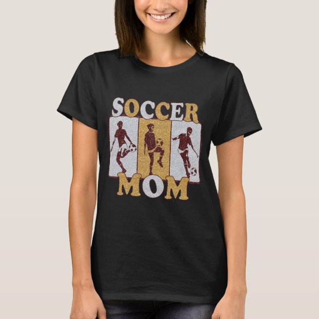 Glitzer der Fußball-Mama T-Shirt (Vorderseite)