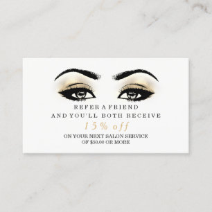 Glitzer der Salon-Beweiskarte Esthetician Lashes Empfehlungskarte