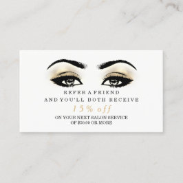 Glitzer der Salon-Beweiskarte Esthetician Lashes Empfehlungskarte