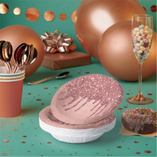 Glitzer der Zapfwelle   Terra Cotta Coral Orange Pappteller