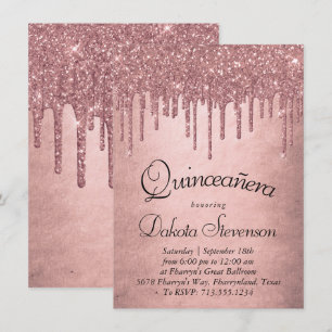 Glitzer der Zapfwelle Terra Cotta Quinceanera Einladung