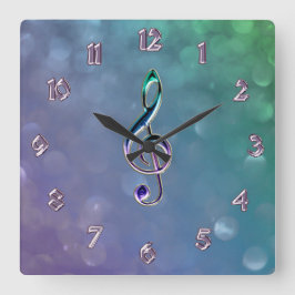 Glitzer-Design-Klemme Quadratische Wanduhr