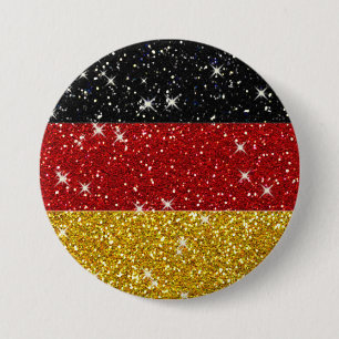 Glitzer Deutschland Flagge mit Glitzern Button