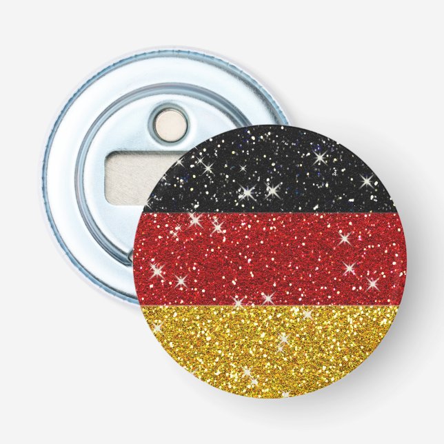 Glitzer Deutschland Flagge mit Glitzern Flaschenöffner (Vorderseite)