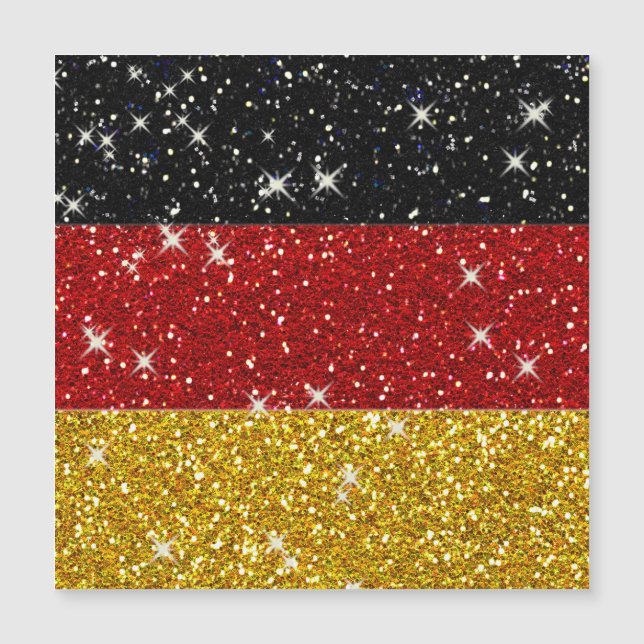 Glitzer Deutschland Flagge mit Glitzern Magnetkarte (Vorderseite)