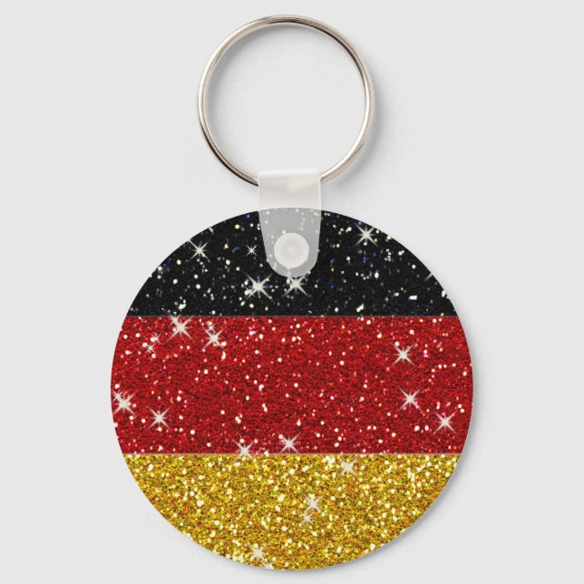 Glitzer Deutschland Flagge mit Glitzern Schlüsselanhänger (Vorderseite)