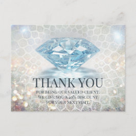 Glitzer Diamond Gemstone Schmuckdesigner Danke U Postkarte