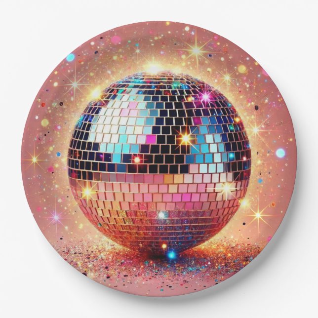 Glitzer Disco-Papierteller! Pappteller (Vorderseite)