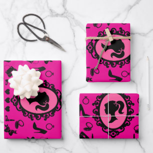 Glitzer Doll Birthday Glam Fashion Geschenkpapier Set