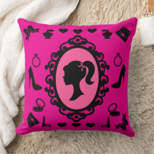 Glitzer Doll Birthday Pink Glam Fashion Kissen