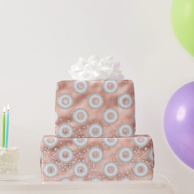 Glitzer Donut Confetti Pattern Geschenkpapier (Partygeschenke)
