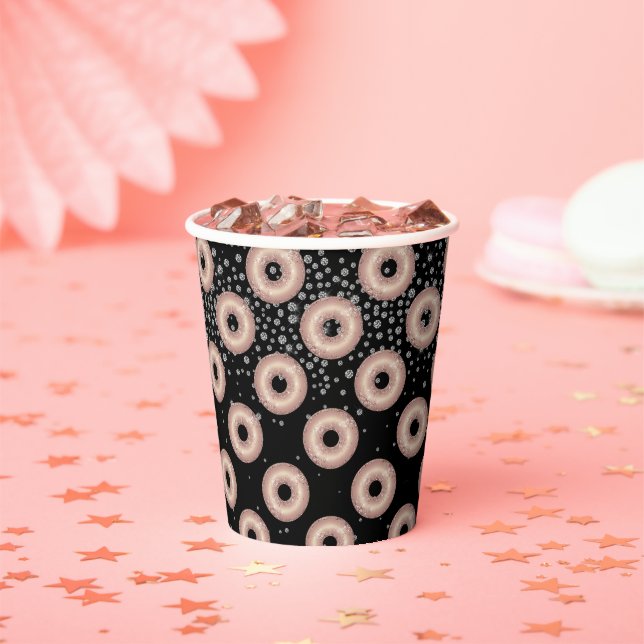 Glitzer Donut Confetti Pattern Pappbecher (Insitu)