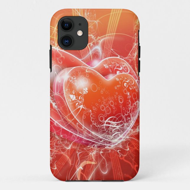 Glitzer-doppelter Herz-Fall Case-Mate iPhone Hülle (Rückseite)