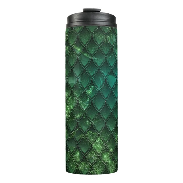 Glitzer Dragon Scale Muster Thermosbecher (Vorderseite)