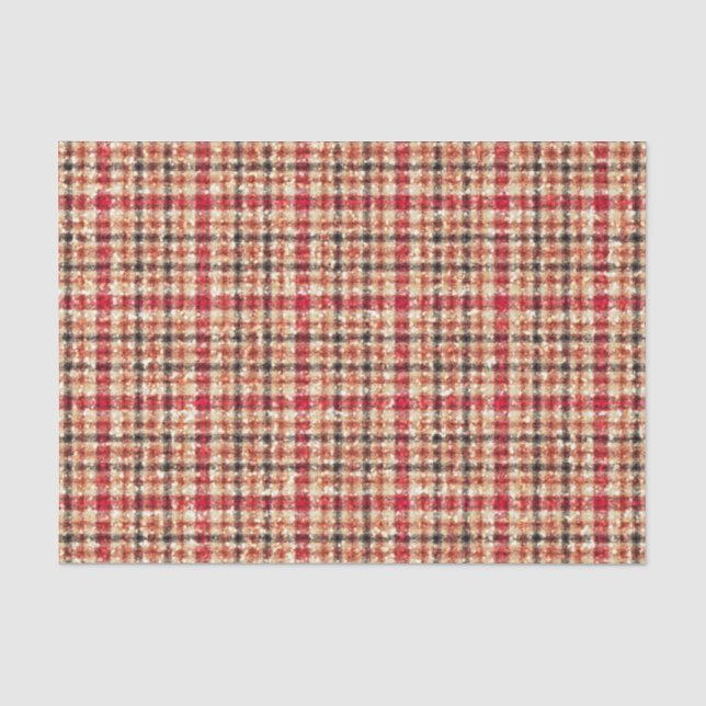 Glitzer Earthtone Tartan kariert Seidenpapier (Vorderseite)
