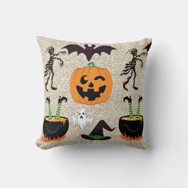 Glitzer-Effekt Halloween-Kissen Kissen (Vorderseite)