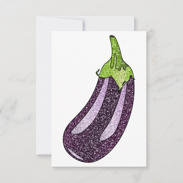 Glitzer Eggplant Dankeskarte (Vorderseite)