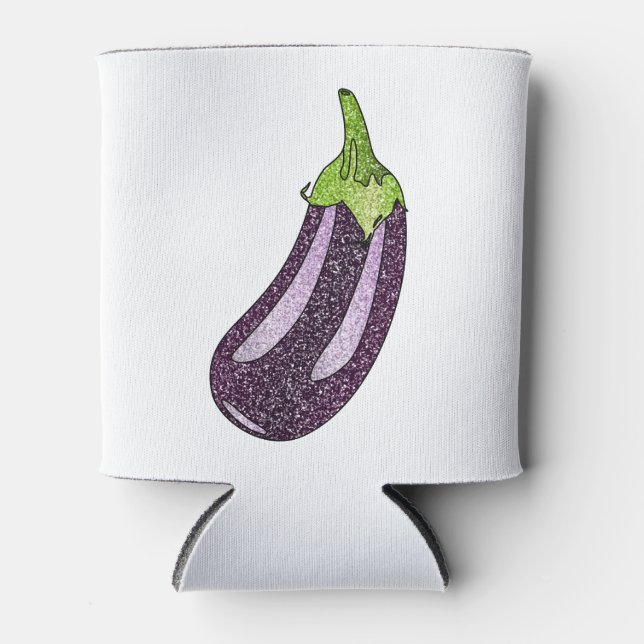 Glitzer Eggplant Dosenkühler (Vorderseite)