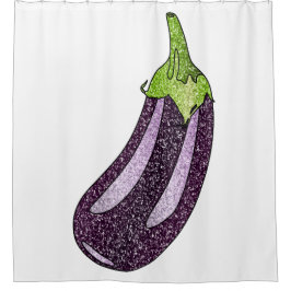 Glitzer Eggplant Duschvorhang
