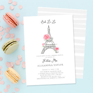 Glitzer Eiffel Paris Rustikale Rose Brautparty Einladung