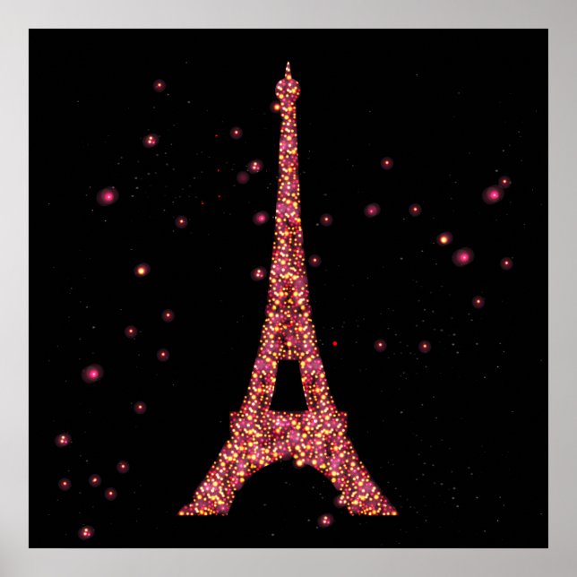 Glitzer Eiffel Tower Poster (Vorne)