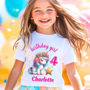 Glitzer Einhorn magischer Stern Mädchen Geburtstag T-Shirt